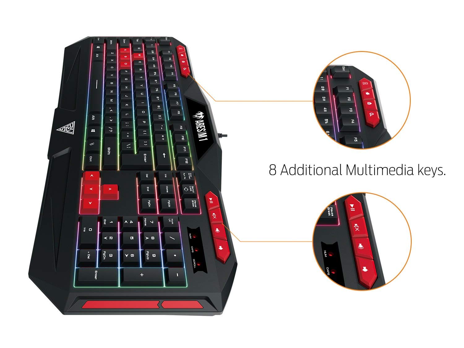 GAMDIAS Poseidon M1 Gaming Combo, Ares M1 Membrane Keyboard with Zeus E2 optical Mouse and Eros E1 Headset (Poseidon M1)