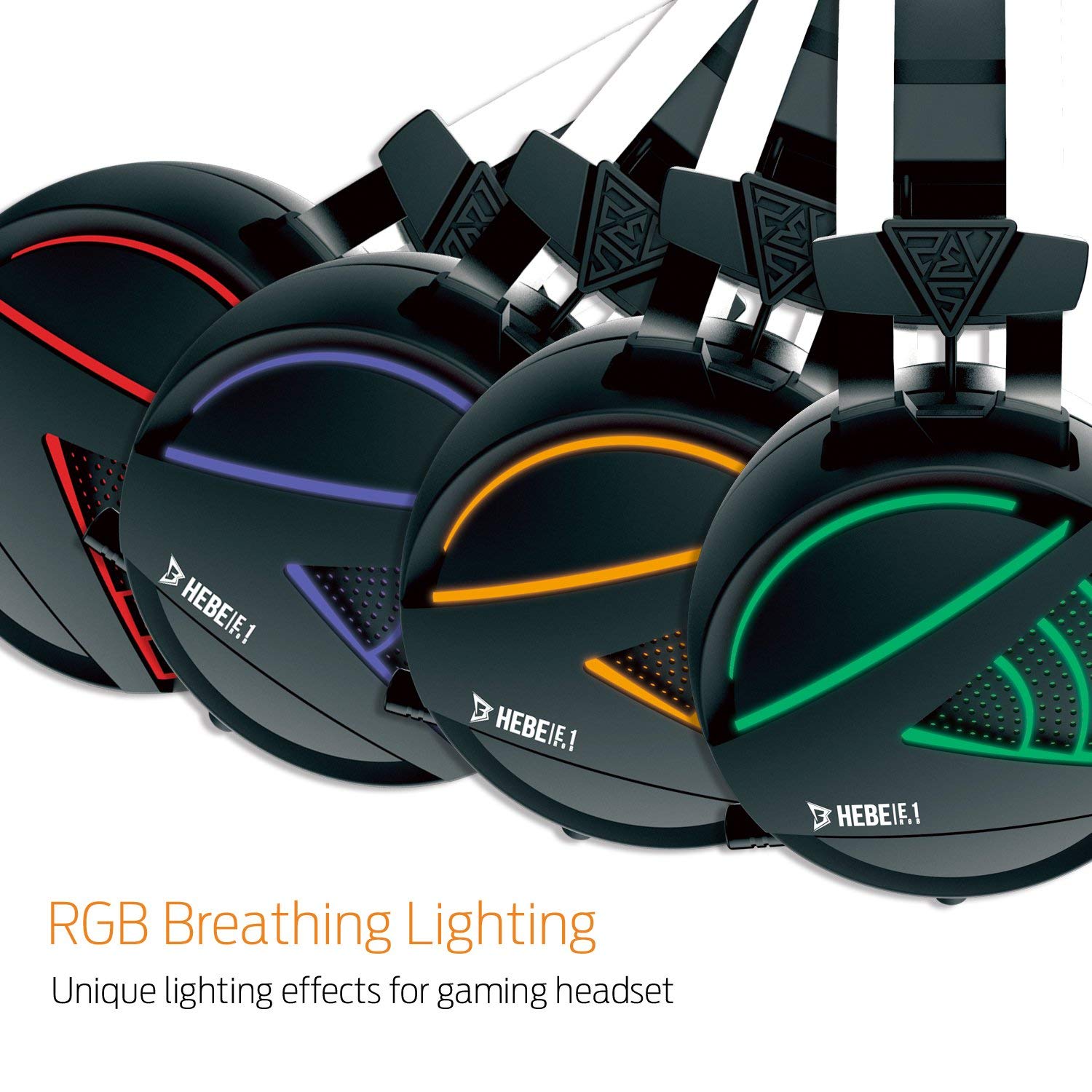 GAMDIAS Gaming Headset with USB/3.5mm Jack, 40mm Drivers, In-line Remote and RGB Lighting (HEBE E1)
