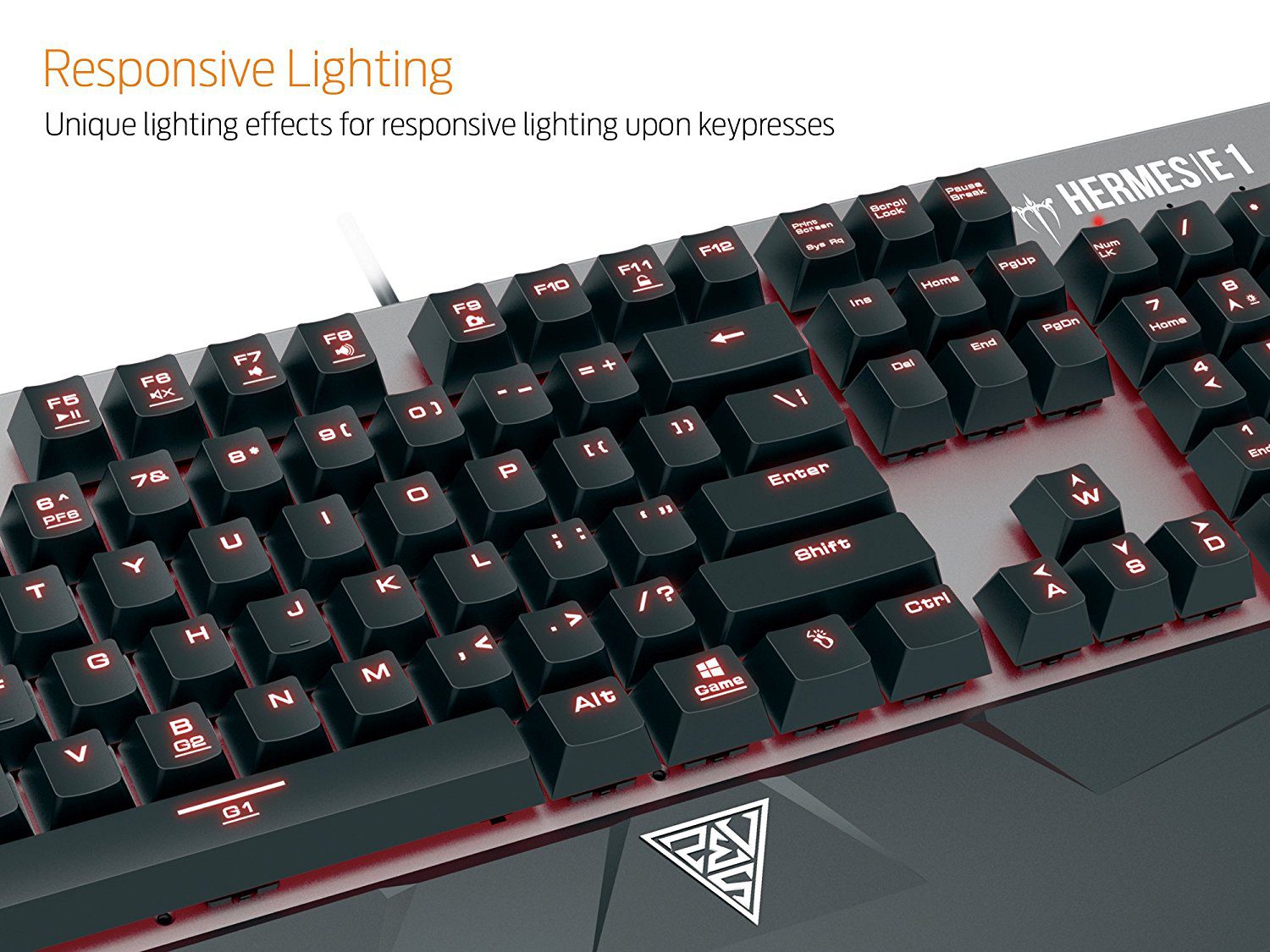 GAMDIAS Responsive Lighting Mechanical Gaming Keyboard with Demeter E2 Optical Mouse and NYX E1 Mouse Mat (HERMES E1)