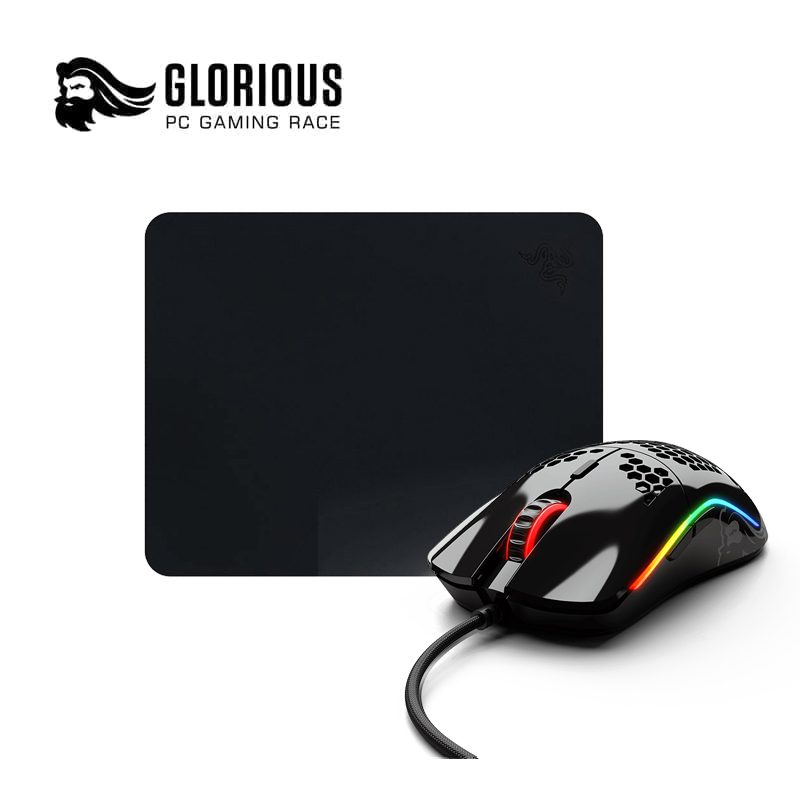 Glorious Model O Glossy Black Free Razer Mousepad طبيب الكمبيوتر Pcd