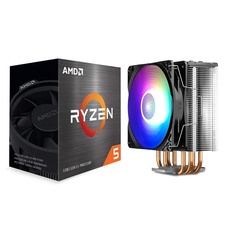 INLAND Micro Center AMD Ryzen 5 5600X Desktop Processor 6-core 12-Thread Up  to 4.6GHz Unlocked, Wraith Stealth Cooler Bundle with ASUS ROG Strix