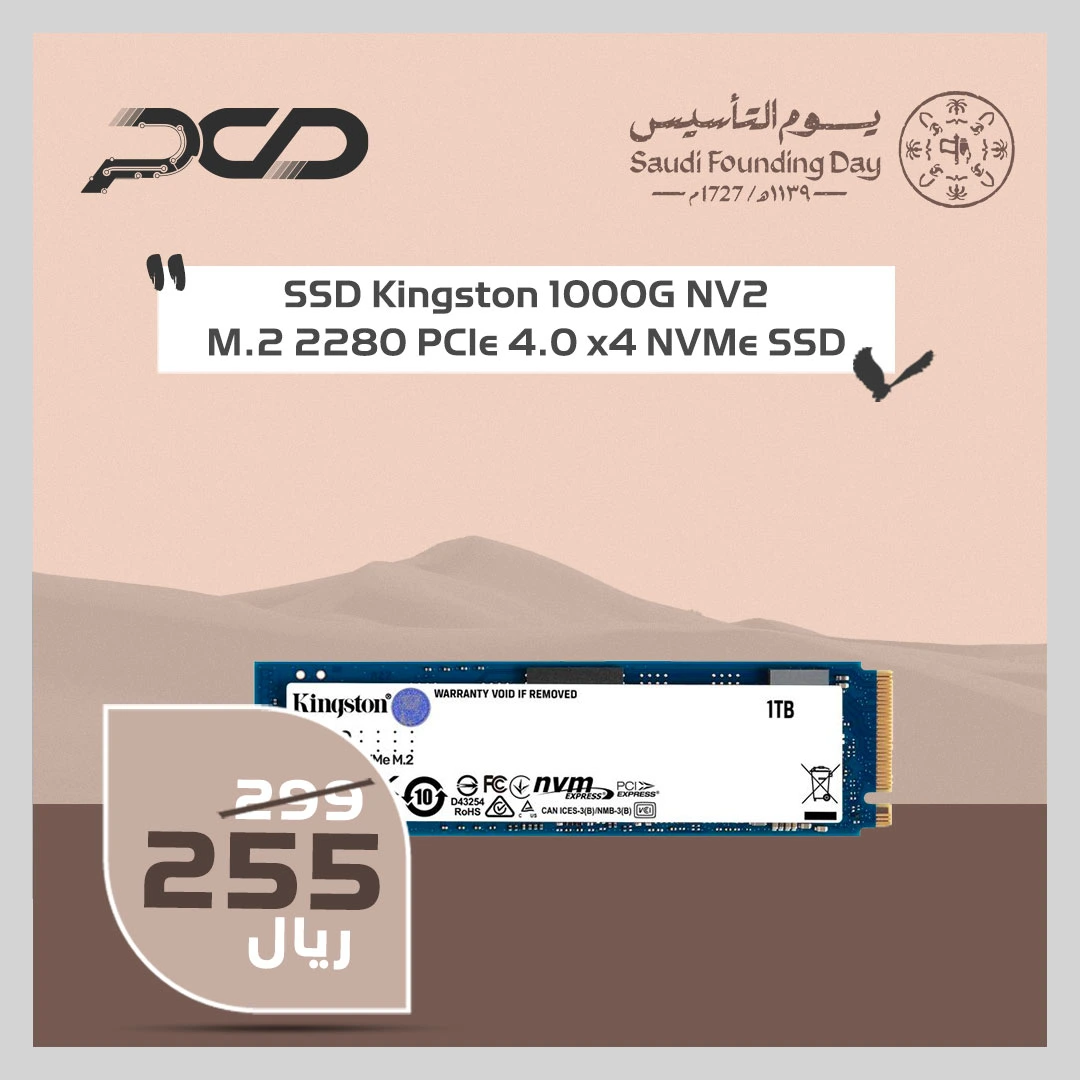 Kingston NV2 PCIe 4.0 NVMe SSD - Lower Power Consumption & Heat